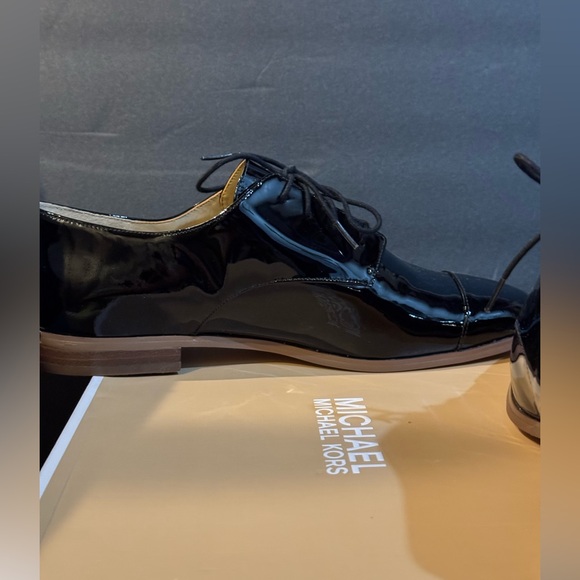 New Michael Kors Pierce Lace up Oxfordsp Oxford Black Patent size 9 - Picture 7 of 13